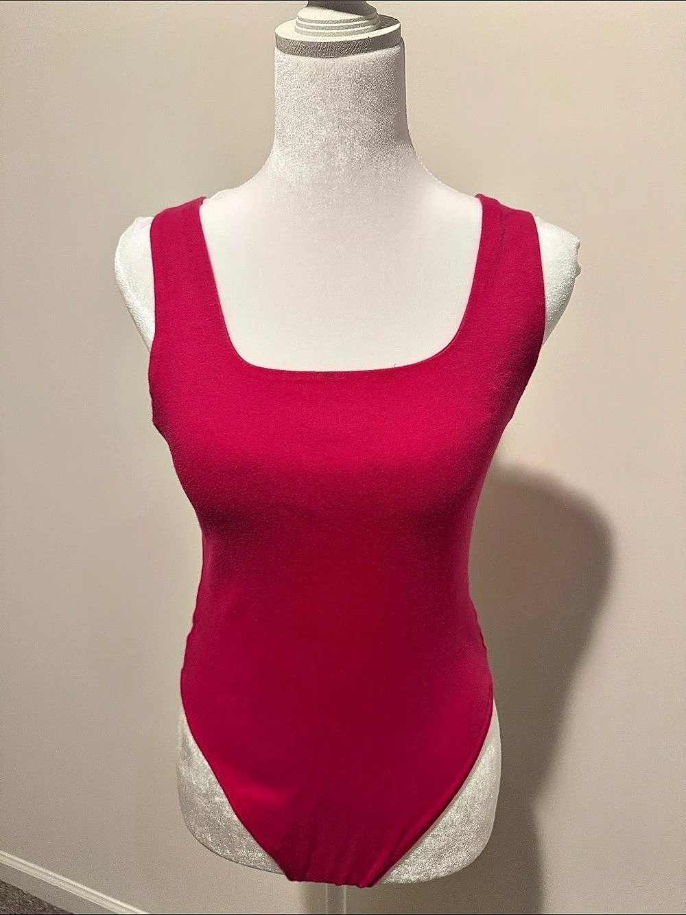 Pink Square Neck One-Piece Top